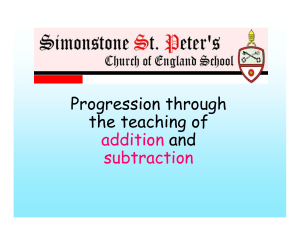 Progression through the teaching of addition and subtraction