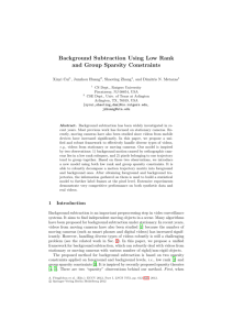 Background Subtraction Using Low Rank and Group Sparsity