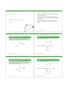 Adding and Subtracting Vectors