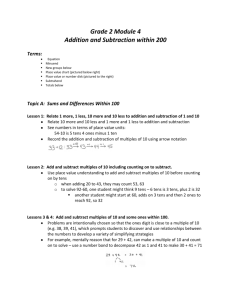 Grade 2 Module 4 Addition and Subtraction within 200