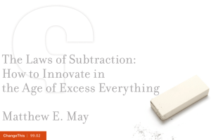 The Laws of Subtraction: How to Innovate in the Age of Excess
