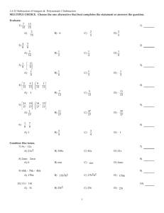 1.6.22 Subtraction of Integers & Polynomials 2