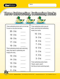 Three Subtracting, Swimming Ducks