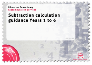 Subtraction calculation guidance