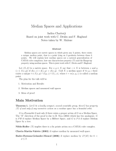 Median Spaces and Applications