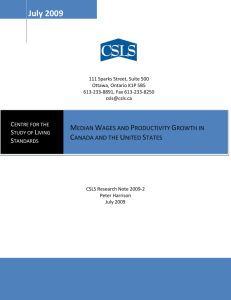 median wages and productivity growth in canada and the united states