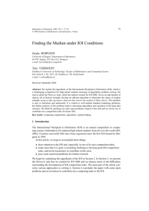 Finding the Median under IOI Conditions