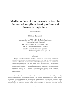 Median orders of tournaments: a tool for the second neighbourhood