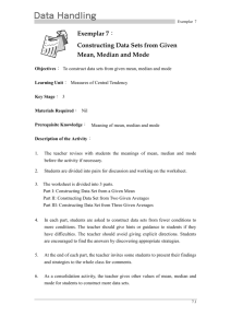 Constructing Data Sets from Given Mean, Median and Mode