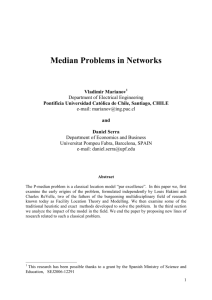 Median Problems in Networks
