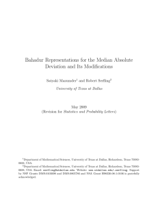 Bahadur Representations for the Median