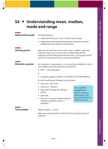 S4 Understanding mean, median, mode and range