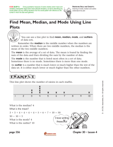 Find Mean, Median, and Mode Using Line Plots