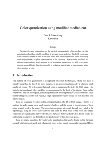 Color quantization using modified median cut