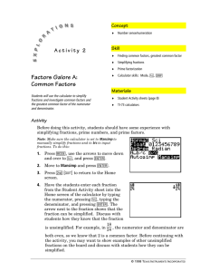 Factors Galore A: Common Factors