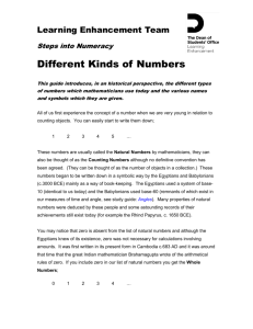 Different typs of numbers - Portal