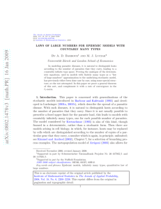 Laws of large numbers for epidemic models with countably many types