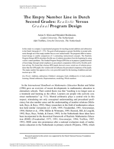 The Empty Number Line in Dutch Second Grades: Realistic Versus