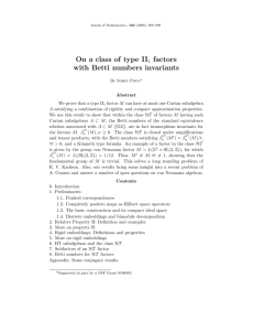 On a class of type II1 factors with Betti numbers invariants