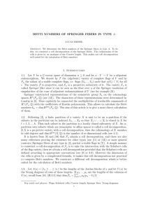 BETTI NUMBERS OF SPRINGER FIBERS IN TYPE A 1. Introduction