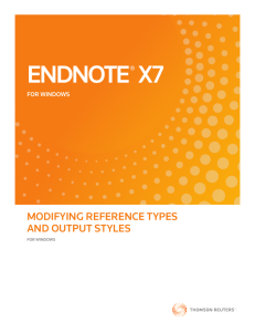 Modifying Reference Types and Output Styles