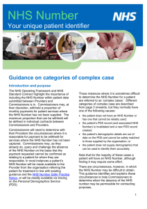 Guidance on categories of complex case