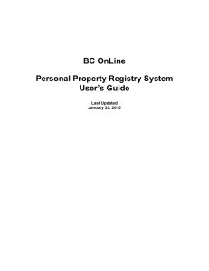 BC OnLine on the Web - Province of British Columbia