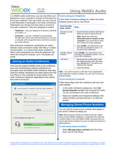 Using WebEx Audio