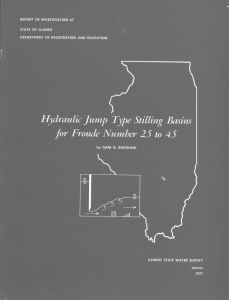 Hydraulic jump type stilling basins for Froude number 2.5 to 4.5