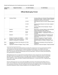 Modernized Bankruptcy Forms Numbering Conversion