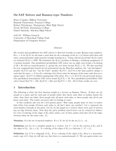 On SAT Solvers and Ramsey-type Numbers 1 Introduction