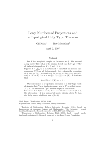 Leray Numbers of Projections and a Topological Helly Type Theorem