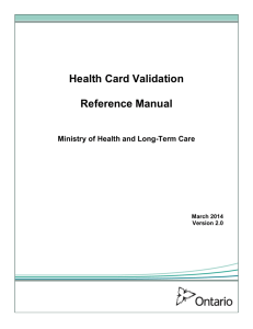 Health Card Validation Reference Manual
