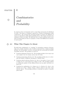 4 Combinatorics and Probability - The Stanford University InfoLab