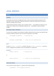JAVA ARRAYS