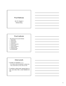 Proof Methods Proof methods Direct proofs