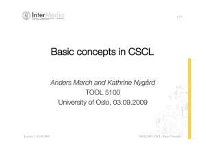 Basic concepts in CSCL