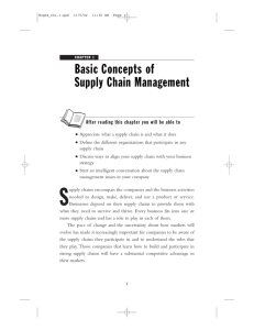Basic Concepts of Supply Chain Management