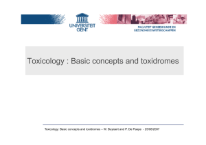 Toxicology : Basic concepts and toxidromes