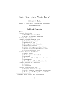Basic Concepts in Modal Logic