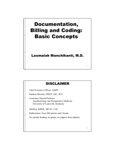 Documentation, Billing and Coding: Basic Concepts