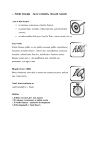 1. Public Finance – Basic Concepts, Ties and Aspects