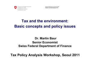 Tax and the environment: Basic concepts and policy issues