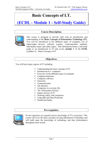 Basic Concepts Of I.T. (ECDL - Module 1 - Self