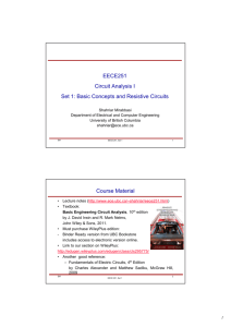 EECE251 Circuit Analysis I Set 1: Basic Concepts and Resistive