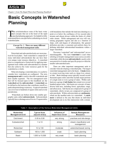 Article 28: Basic Concepts in Watershed Planning