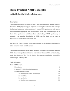 Basic Practical NMR Concepts - Department of Chemistry, Michigan