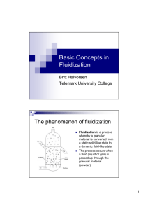 Basic Concepts in Fluidization and Industrial applications