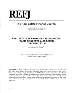 Real Estate JV Promote Calculations: Basic Concepts and Issues