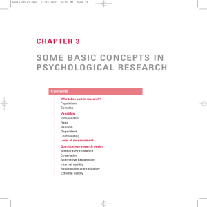 SOME BASIC CONCEPTS IN PSYCHOLOGICAL RESEARCH